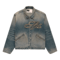 Sp5der Script Denim Work Jacket "Light Wash Denim"