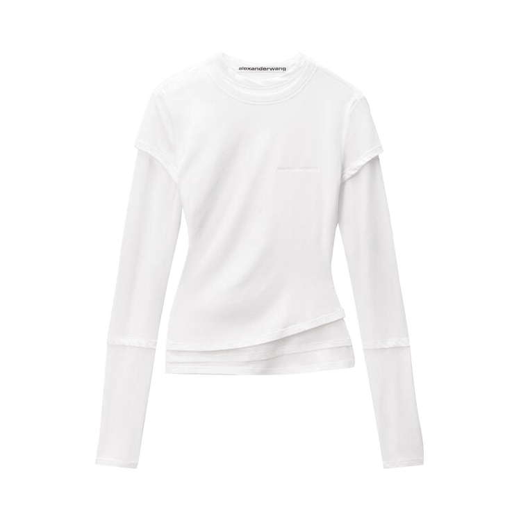 Alexander Wang Layered Long-Sleeve Top "White"