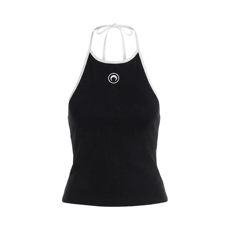 Marine Serre Moon Logo Bicolor Jersey Tank Top "Black/White"