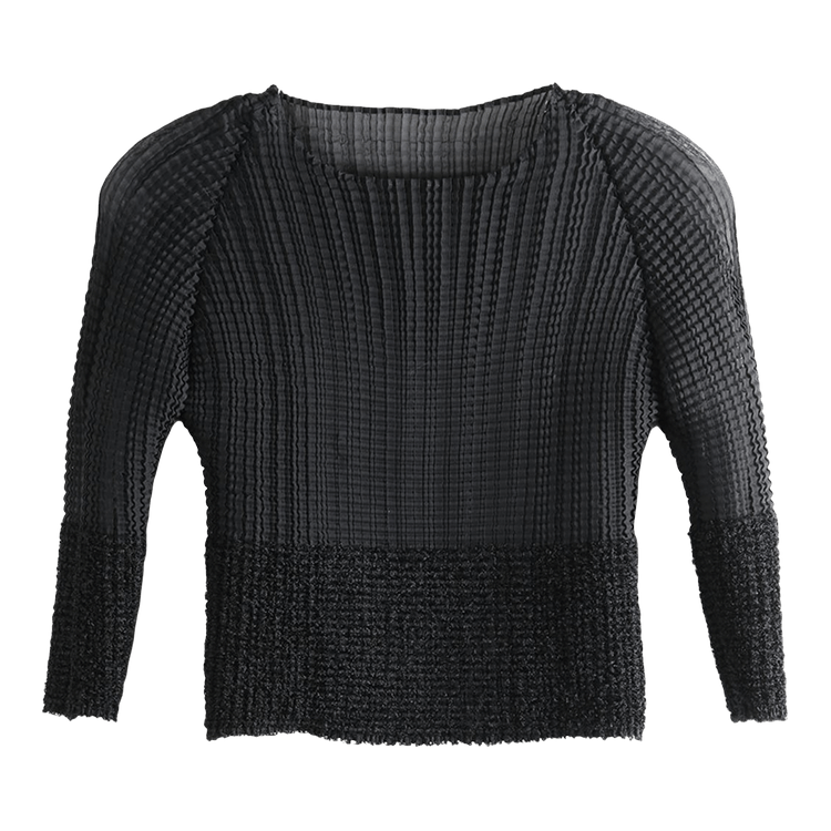 Issey Miyake Sheer Fuzzy Pleats Shirt "Black"