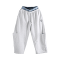 Alexander Wang Denim Waistband Pre-Styled Slashed Sweatpant "Grey/Vintage Light Indigo"