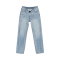 Alexander Wang Dipped V Zip Waistband Straight Leg Jean "Authentic Light Indigo"