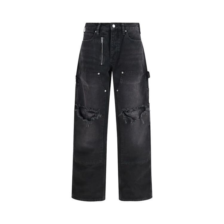 Alexander Wang Zip Mid Rise Carpenter Pant "Vintage Black"