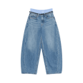 Alexander Wang Leather Belt/Boxer Prestyle Blow Up Jean "Vintage Marbled Blue"