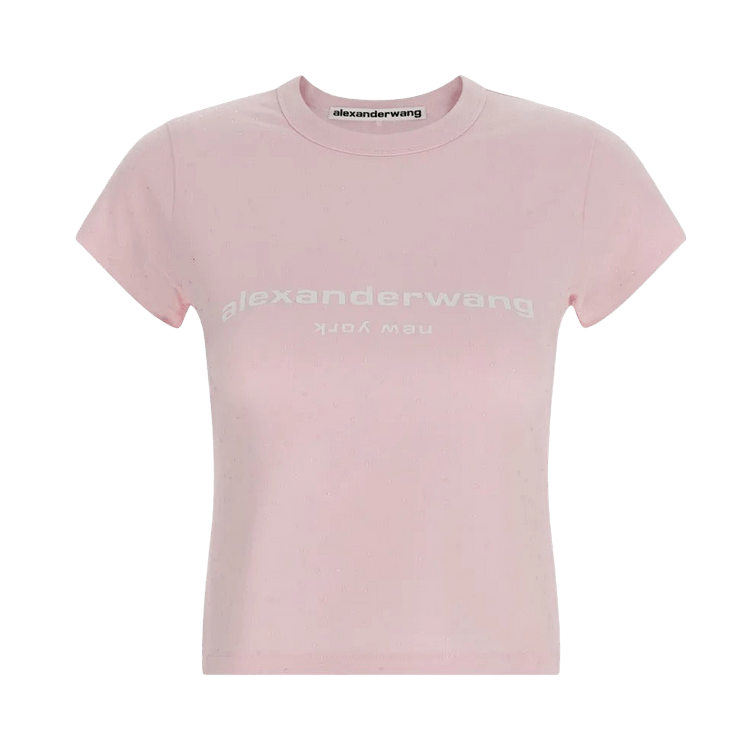 Alexander Wang Hotfix Logo Tee "Light Pink"