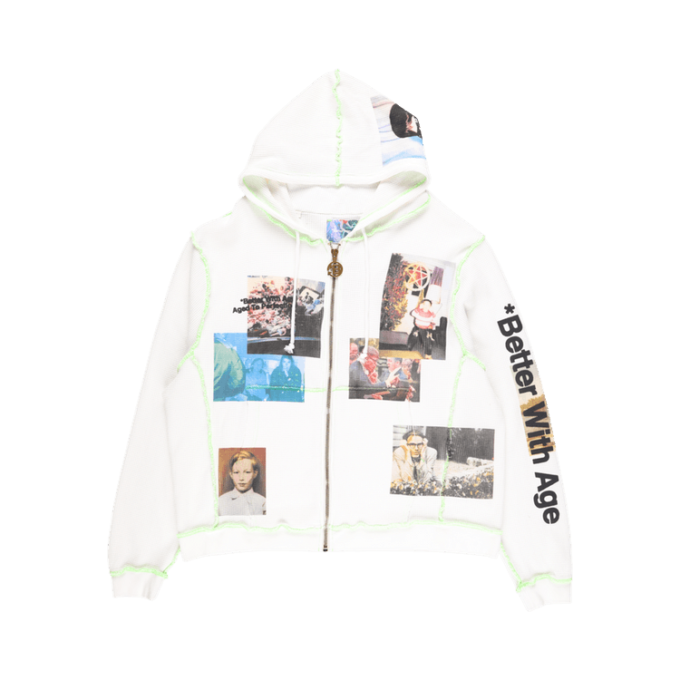 *Better With Age Ricky Waffle Zip-Up Hoodie "White"