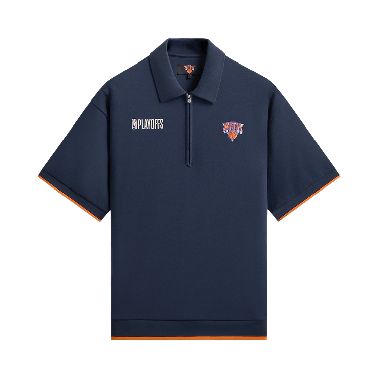 Kith For The New York Knicks Playoffs Zip Front Performance Knit Polo "Nocturnal"