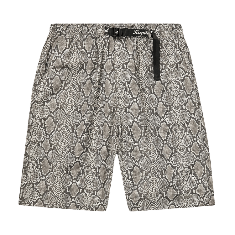 Kapital Snake-Print Taffeta Shorts "Grey"