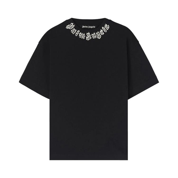 Palm Angels Neck Logo Tee "Black/White"