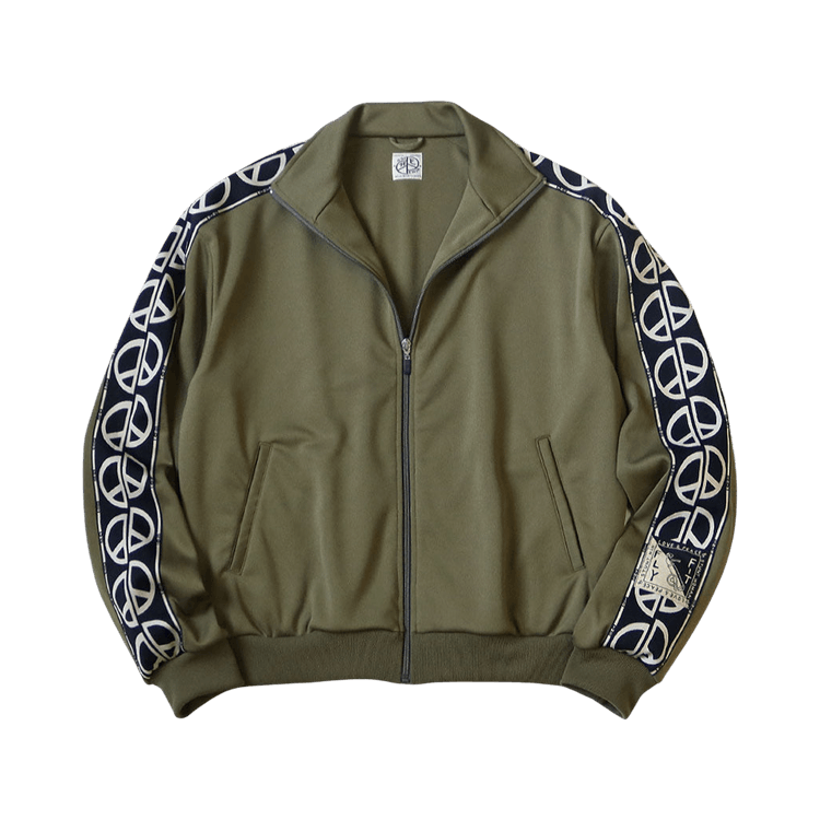 Kapital Smooth Jersey TH.D.D. Track Jacket (Peace Signs) "Khaki"