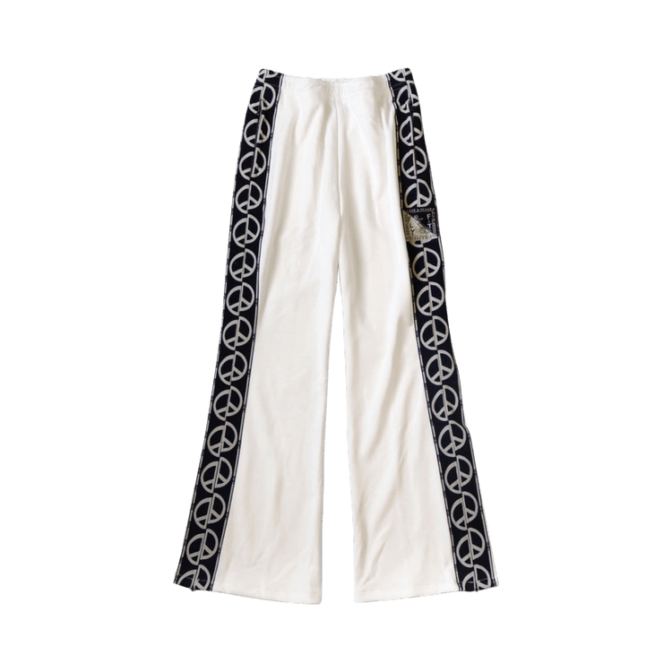 Kapital Smooth Jersey TH.D.D. Track Pants (Peace Sign) "White"