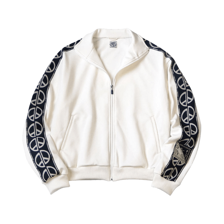 Kapital Smooth Jersey TH.D.D. Track Jacket (Peace Signs) "White"