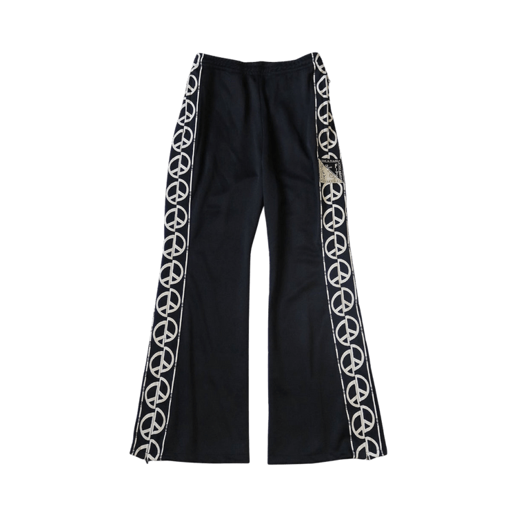 Kapital Smooth Jersey TH.D.D. Track Pants (Peace Sign) "Black"