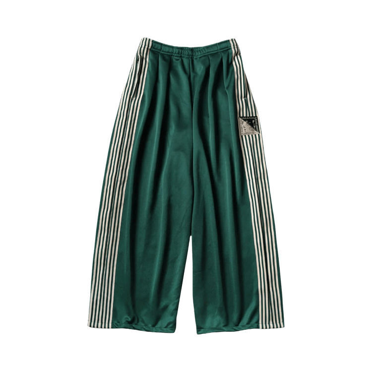 Kapital Smooth Jersey Stantman & Woman Super Baggy Track Pants (Banner Stripe) "Green"