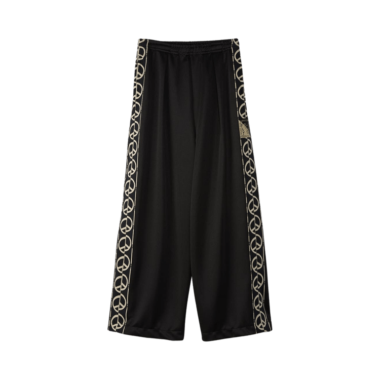 Kapital Smooth Jersey TH.D.D. Baggy Track Pants (Peace Sign) "Black"