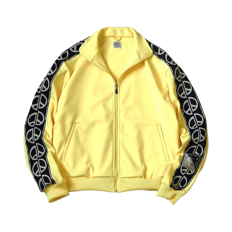 Kapital Smooth Jersey TH.D.D. Track Jacket (Peace Signs) "Light Yellow"