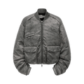 Feng Chen Wang Spray Painted Nylon Bomber Jacket "Dark Grey"