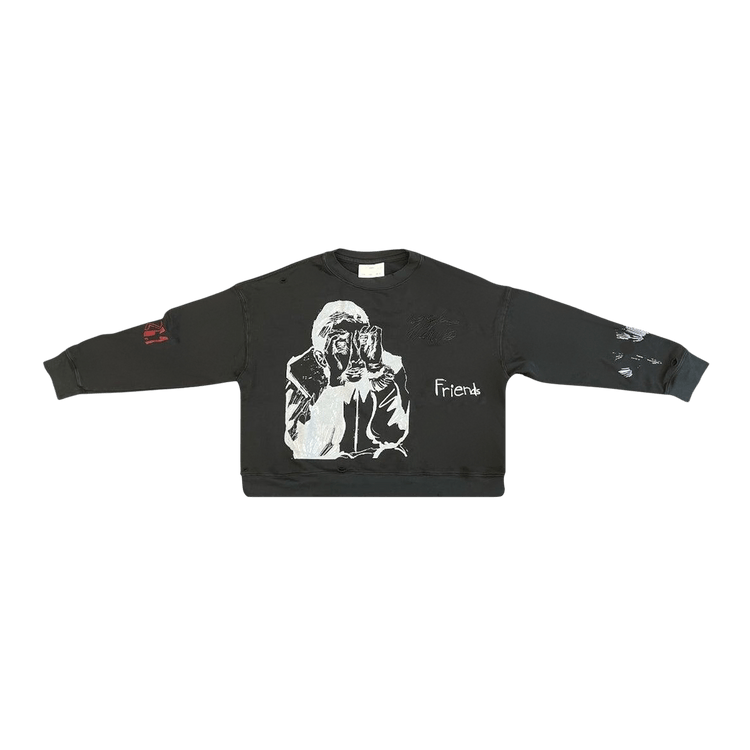 Song for the Mute Peaking Relaxed Pullover "Overdye Black"