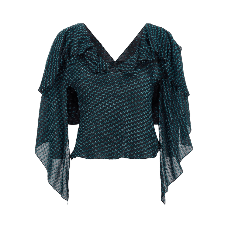 Kiko Kostadinov Plexus Blouse "Black/Mosaic Blue"