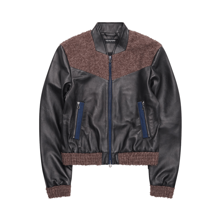 Kiko Kostadinov Konrad Leather Jacket "Oil Black"