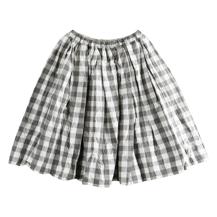 Tao Comme des Garçons Checkered Ruched Skirt "Grey/White"