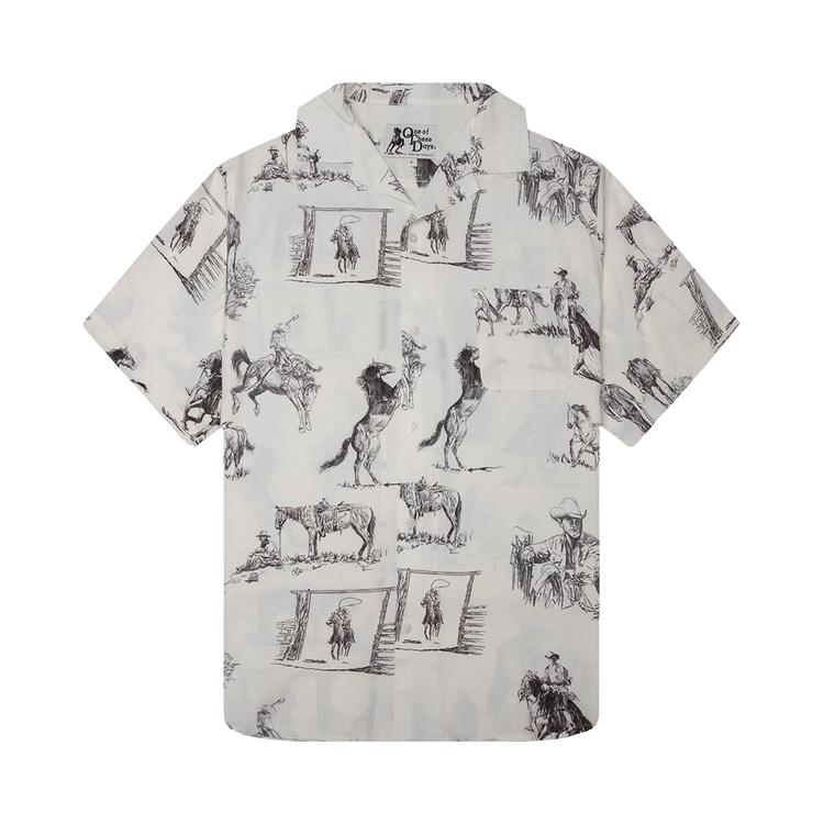 One Of These Days Charcoal Montage Camp Shirt "Bone"