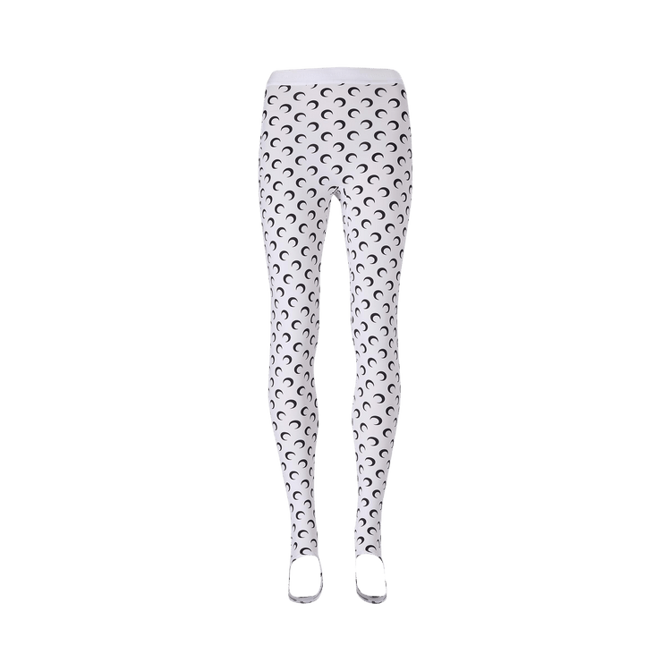 Marine Serre Recycled Moon Jersey Stirrup Leggings "Optical White"