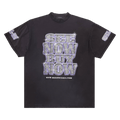 Balenciaga Letter Print Distressed Oversized T-Shirt "Faded Black"