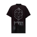 Balenciaga Oversized Metal Stencil T-Shirt "Washed Black/White"
