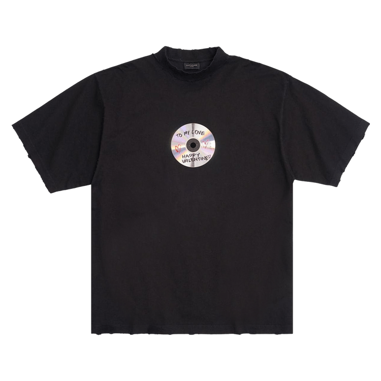 Balenciaga Valentines CD T-Shirt "Washed Black"