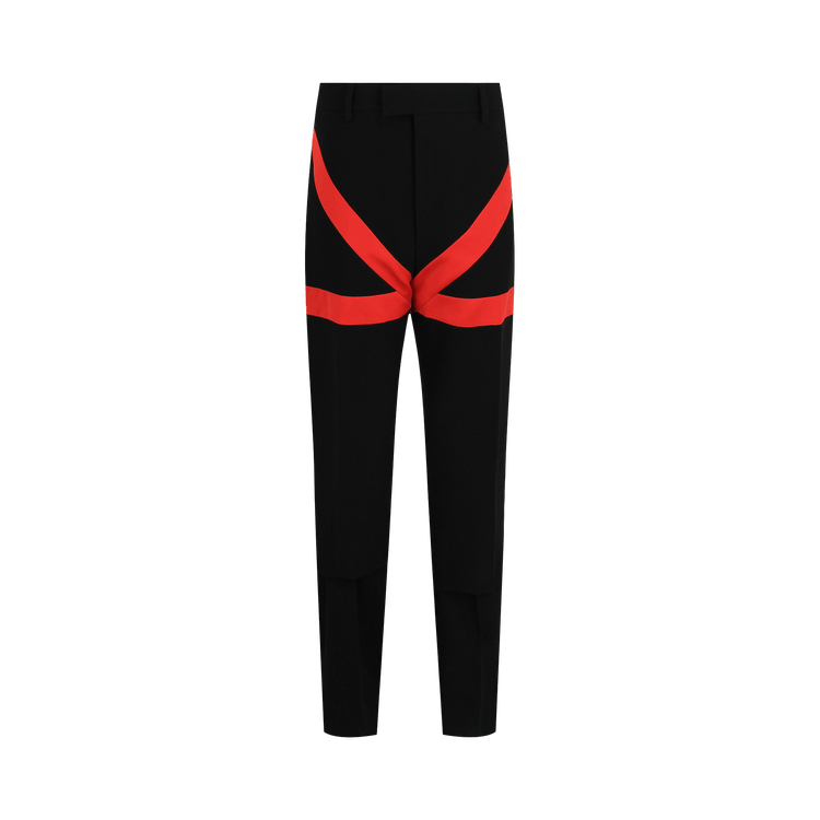 Ferragamo Satin Striped Pants "Black"