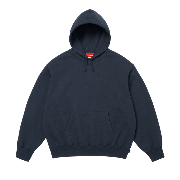 Supreme Satin Appliqué Hooded Sweatshirt "Navy"