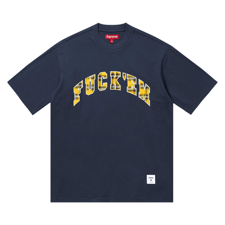 Supreme Fuck Em Plaid Short-Sleeve Top "Navy"