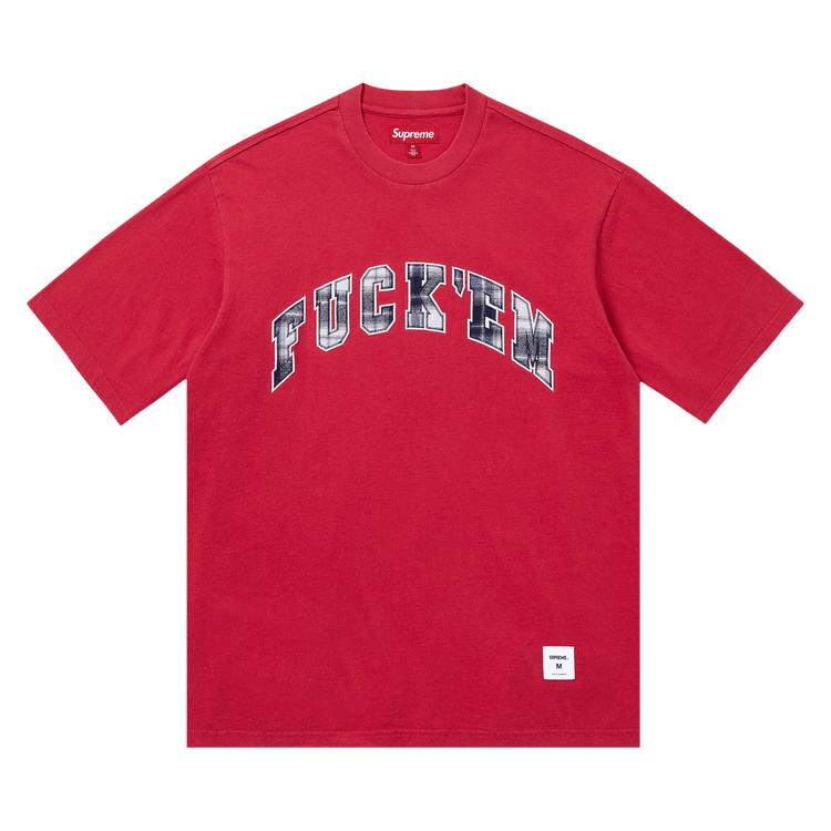 Supreme Fuck Em Plaid Short-Sleeve Top "Red"