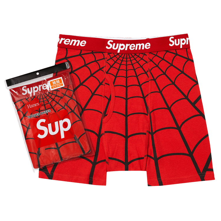 Supreme x Hanes Spider-Man Boxer Briefs (2 Pack) "Red"