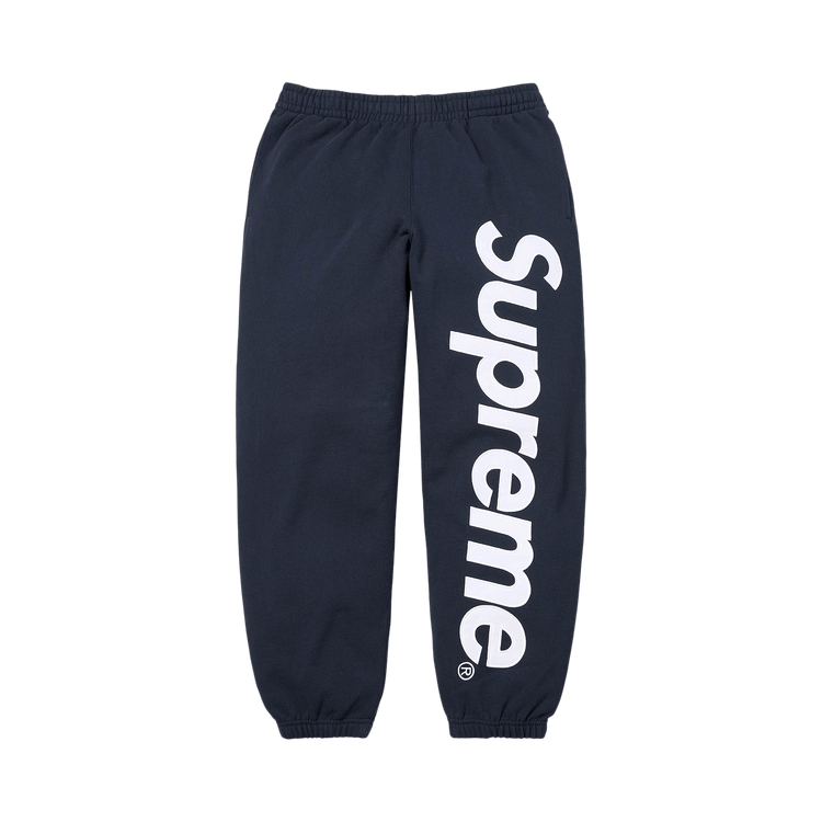 Supreme Satin Appliqué Sweatpant "Navy"