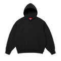 Supreme Satin Appliqué Hooded Sweatshirt "Black"