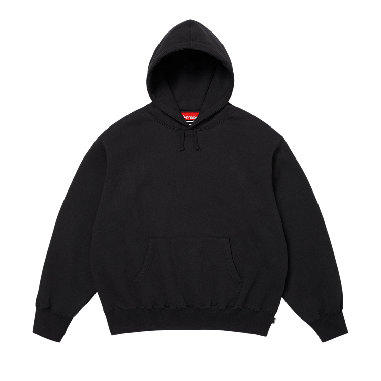 Supreme Satin Appliqué Hooded Sweatshirt "Black"