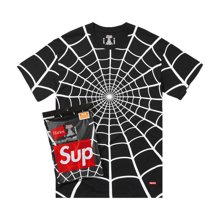 Supreme x Hanes Spider-Man Tagless Tees (2 Pack) "Black"