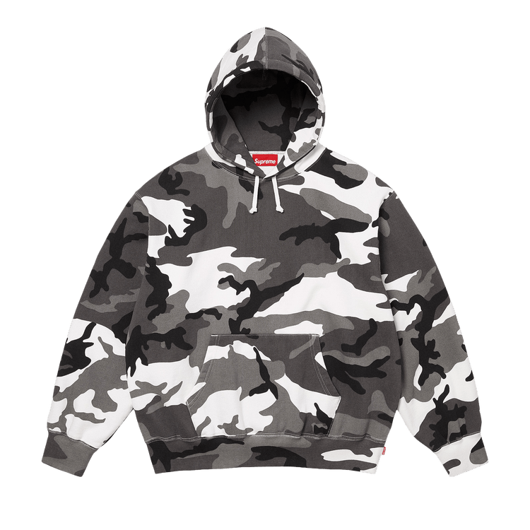 Supreme Satin Appliqué Hooded Sweatshirt "Snow Camo"