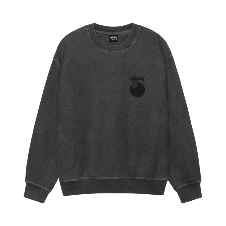 Stussy 8 Ball Pigment Dyed Crew "Black 2"
