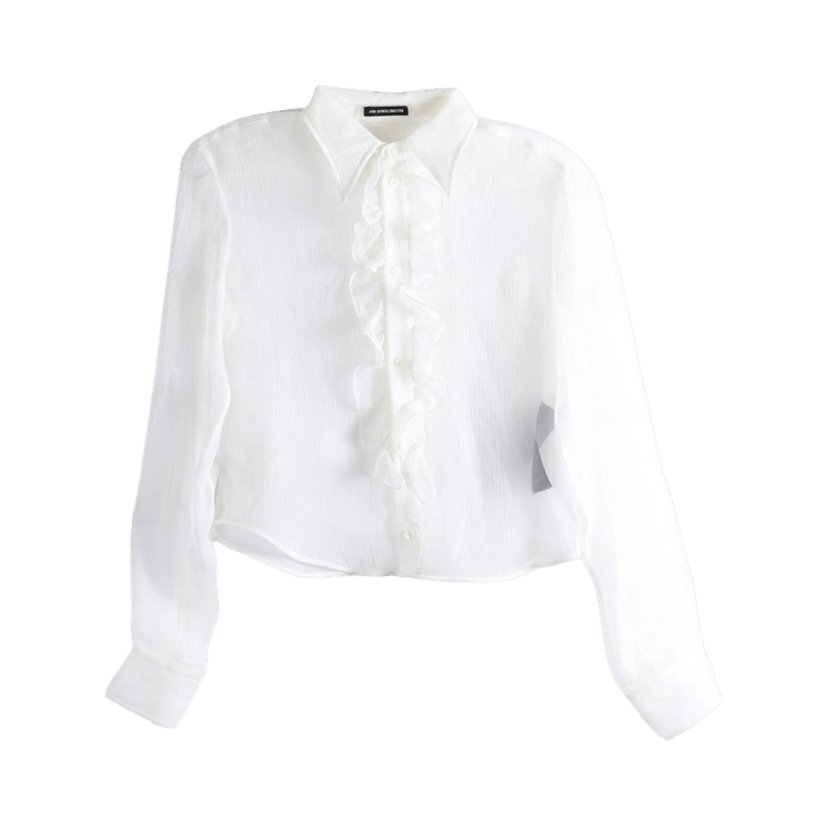 Ann Demeulemeester Erma Slim Fit Ruffled Shirt "Natural White"