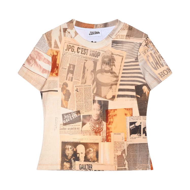 Jean Paul Gaultier Journal Print Rib T-Shirt "Multicolor"