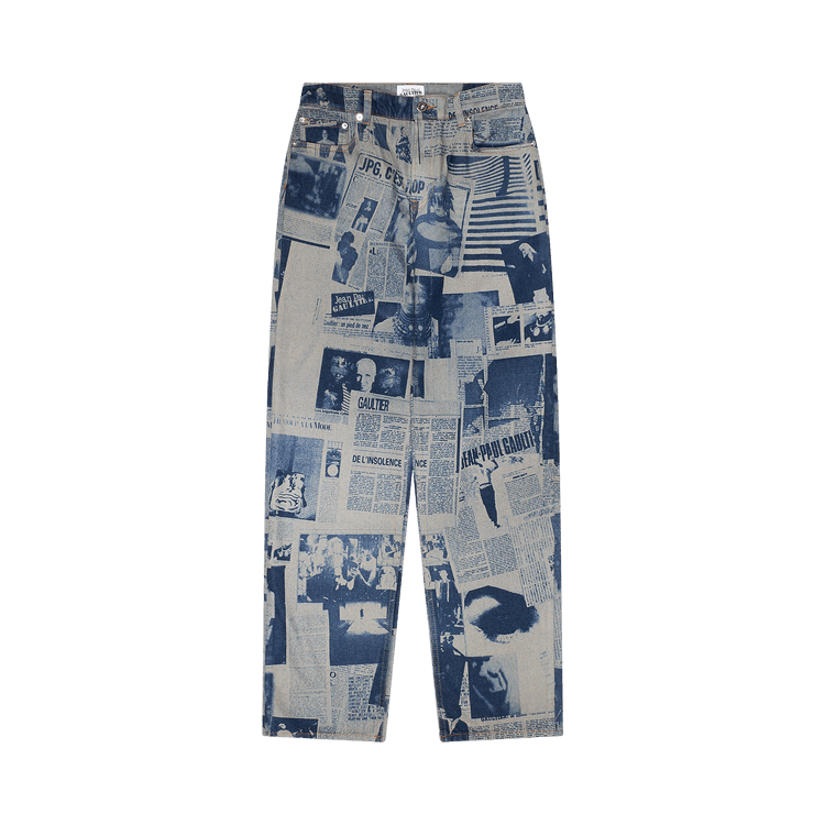 Jean Paul Gaultier Jeans With Newspaper Print "Multicolor"