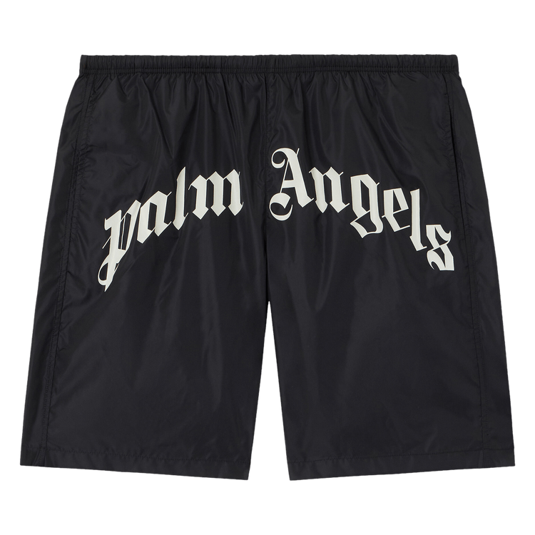 Palm Angels Curved Logo Classic Swimshort "Black/Off White"