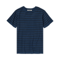 Auralee High Gauge Cotton Knit Tee "Navy Stripe"