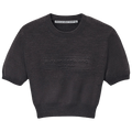 Alexander Wang Embossed Logo Ribbed Short-Sleeve Tee "Grey"