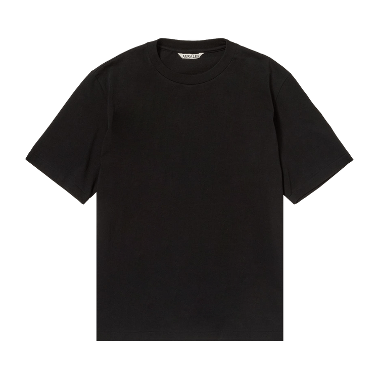 Auralee High Gauge Cotton Jersey Tee "Black"