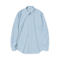 Auralee Super Fine Wool Stripe Shirt "Sax Blue Lime Stripe"