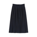 Auralee Wool Mohair Hopsack Pleated Skirt "Dark Navy"